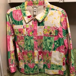 Lilly Pulitzer jean jacket.
